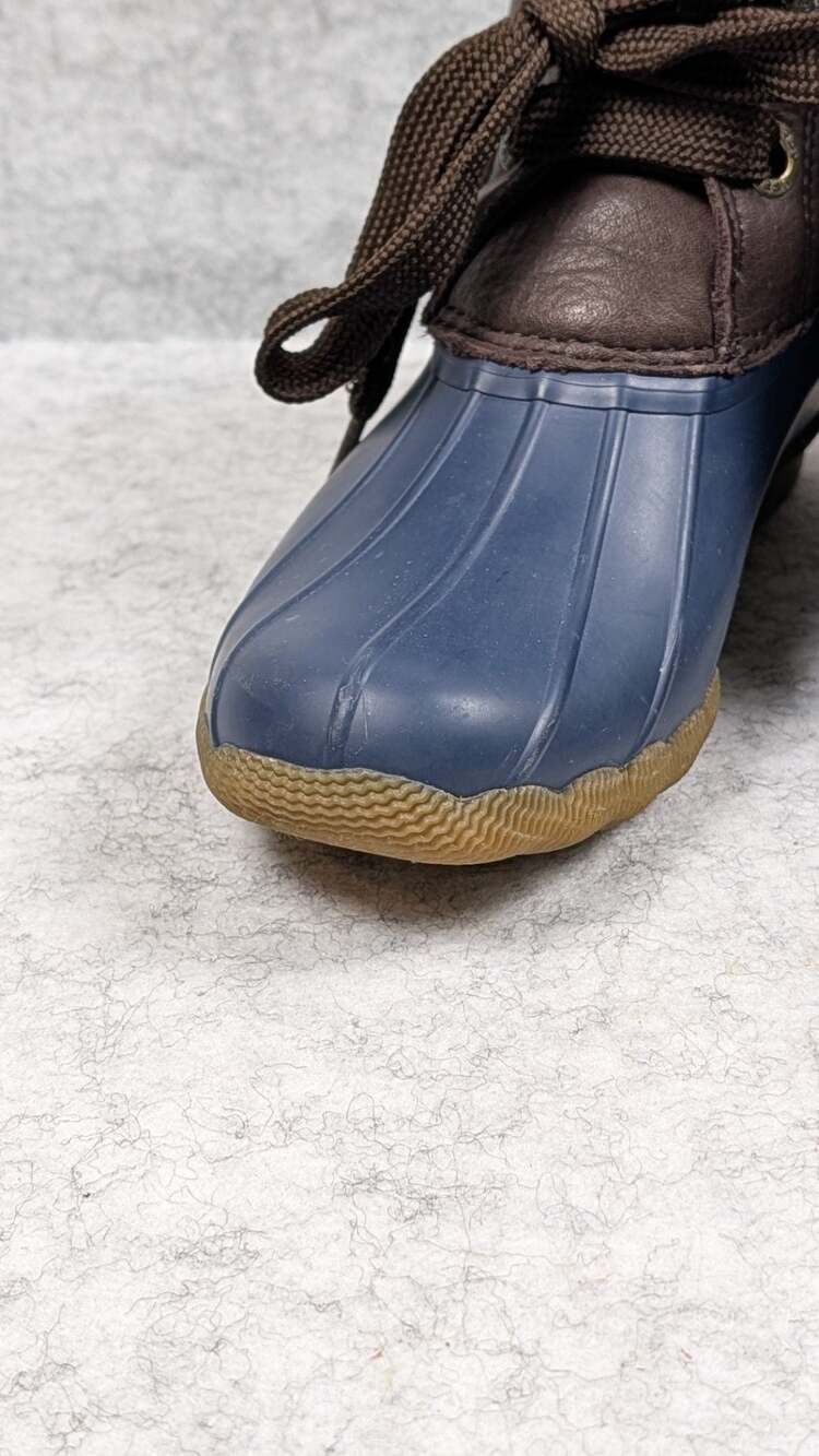 Sperry Women's Saltwater 2-Eye Leather Duck Boots Blue Brown 7.5 - Picture 5 of 10